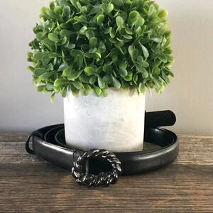 Jacob Black Leather  Dress Belt